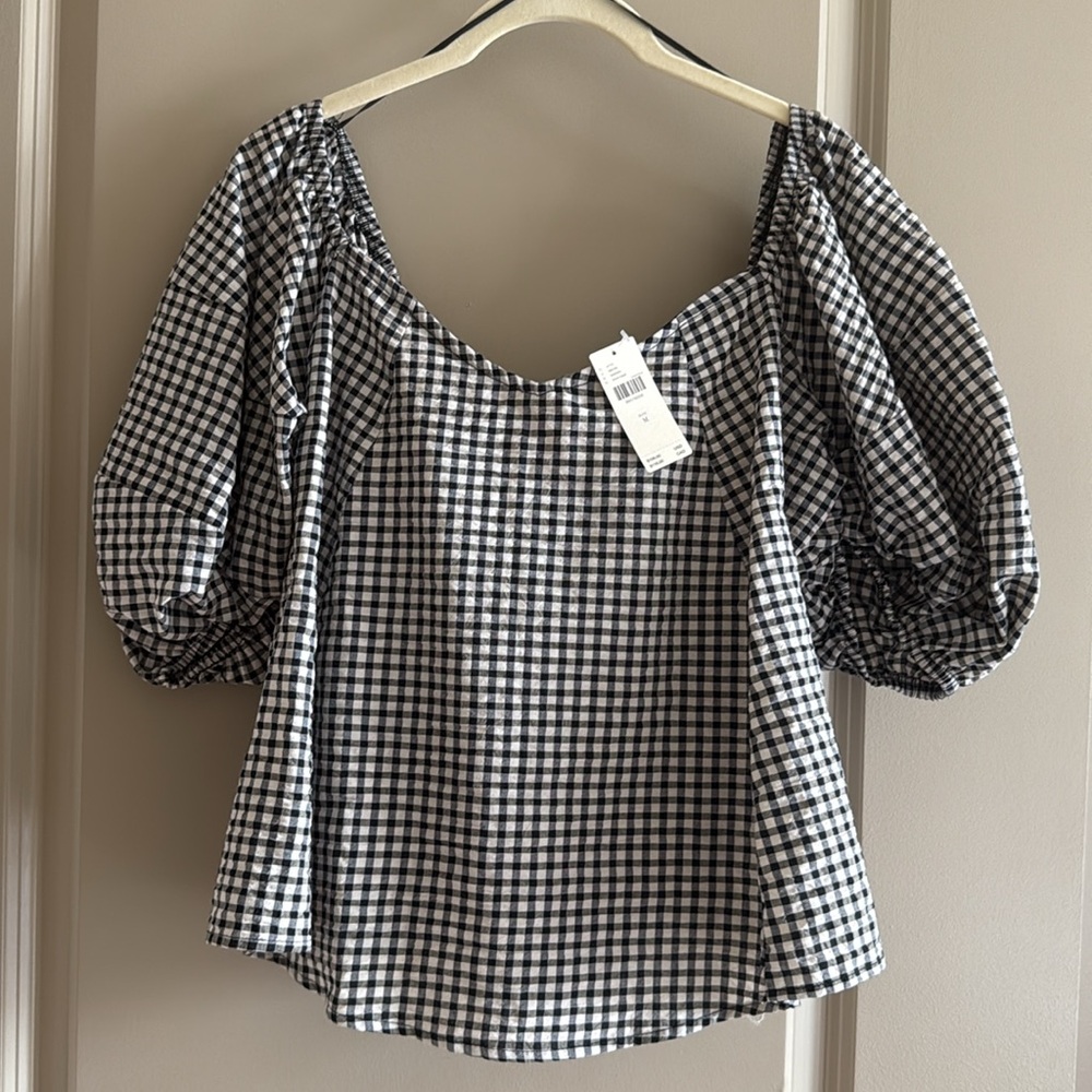 Maeve Off Shoulder Gingham Top NWT Sz M - Anthropologie